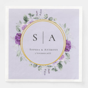 Lavender Floral Wedding Napkins