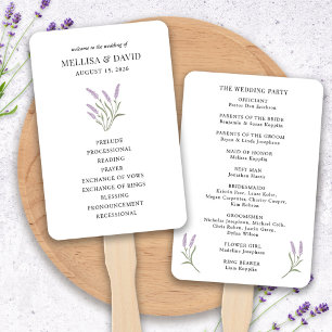 Lavender Floral Wedding Program Fan