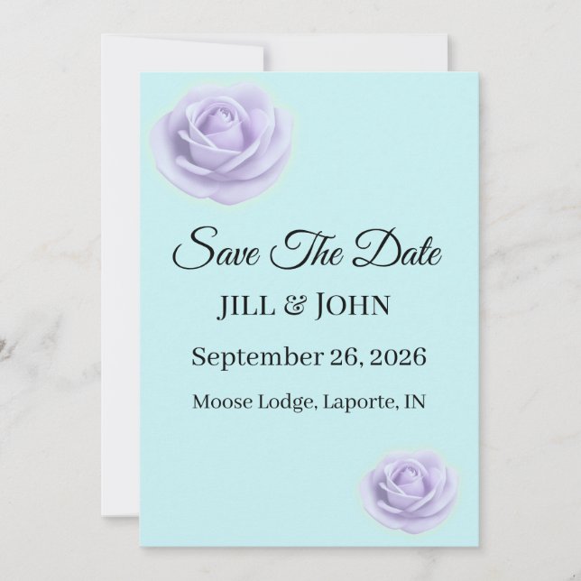 Lavender Floral Wedding Save The Date (Front)