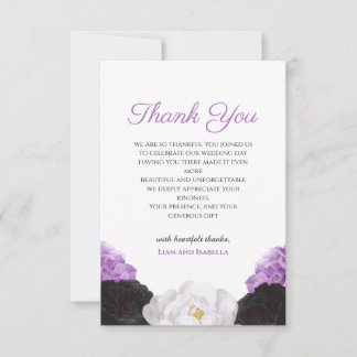 Lavender Floral Wedding Thank You Card