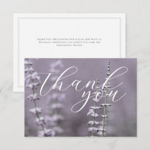 Lavender Floral Wedding Thank You Card