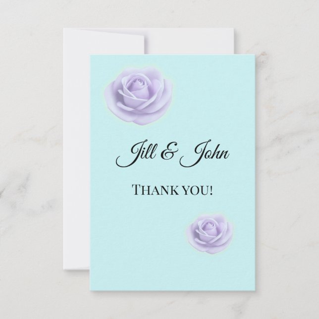 Lavender Floral Wedding Thank You Note Card (Front)