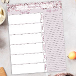 Lavender Floral Weekly Meal Planner Pad<br><div class="desc">Stay organised in style with this personalised weekly meal planner notepad featuring a soft lavender background and elegant cherry blossom border. Includes space for daily meal planning and a running shopping list, making it the perfect tool for busy moms, home cooks, or anyone who loves pretty yet practical stationery. A...</div>