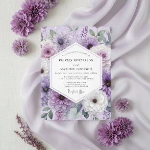 Lavender Floral Whimsy Wedding Invitation
