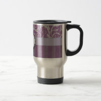 Lavender Floral Wisps & Stripes with Monogram