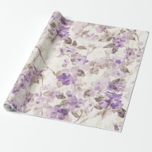 Lavender Floral Wrapping Paper | Elegant Purple Bo