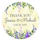 Lavender Floral Yellow Wedding Thank You Sticker