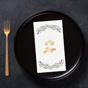 Lavender florals business logo napkin