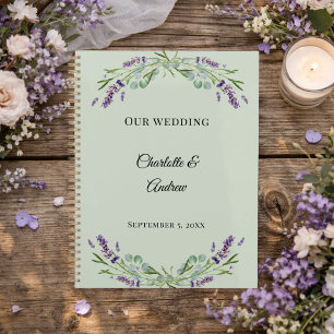 Lavender florals eucalyptus sage green wedding planner