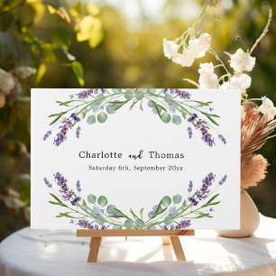 Lavender florals eucalyptus violet wedding guest book