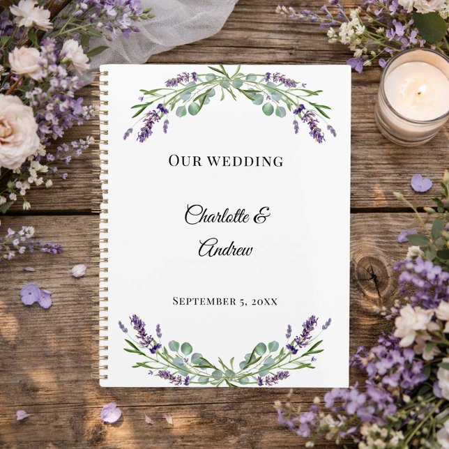 Lavender florals eucalyptus wedding planner (Creator Uploaded)