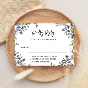 Lavender florals greenery wedding response RSVP