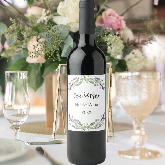 Lavender florals house wine label (Creator Uploaded)