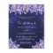 Lavender florals navy blue wedding invitation