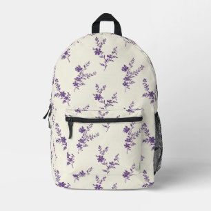 Lavender Florals Printed Backpack