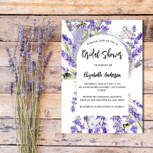 Lavender florals violet bridal shower invitation postcard