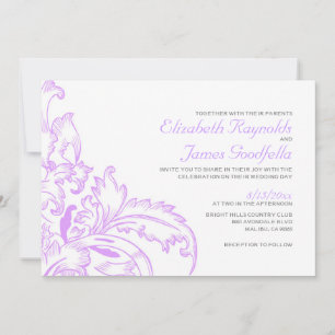Lavender Flourish Wedding Invitations