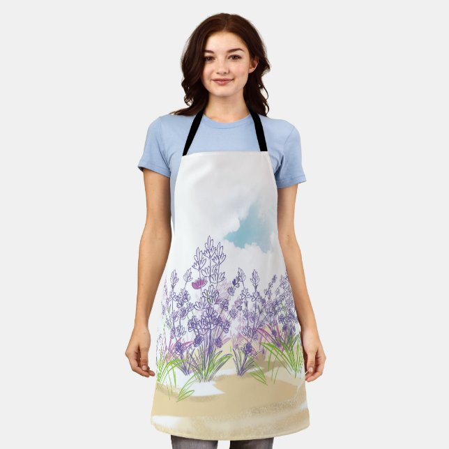Lavender flower apron (Worn)