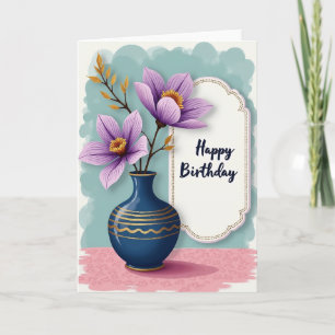 Lavender Flower Birthday Card