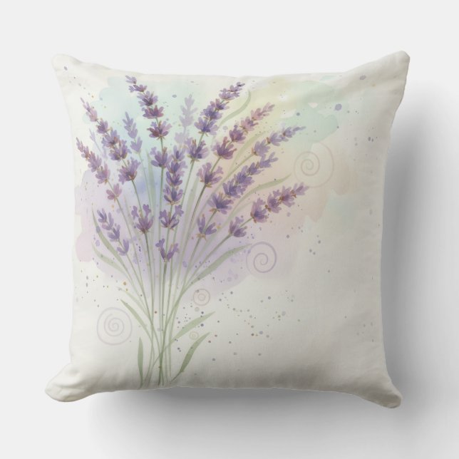Lavender Flower Bouquet Cushion (Front)