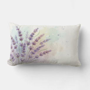 Lavender Flower Bouquet Lumbar Cushion