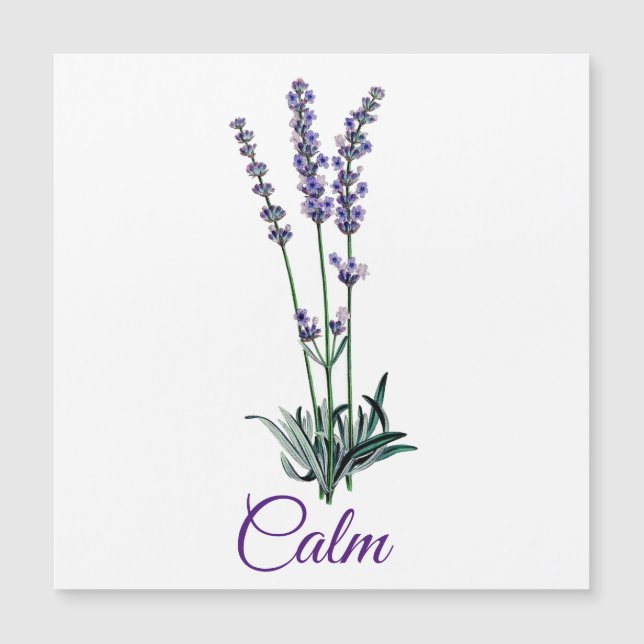 Lavender Flower Calm Inspirational Magnetic Card (Front)