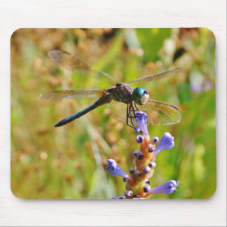 Lavender flower dragonfly mouse pad