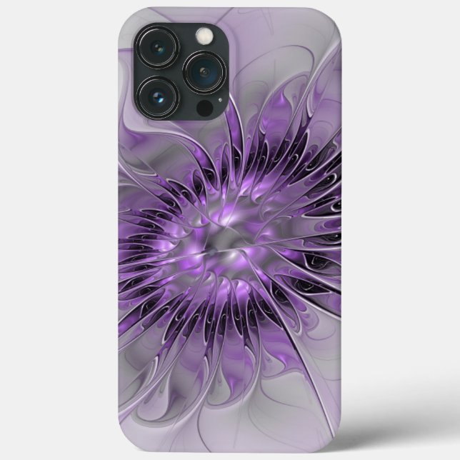 Lavender Flower Dream Modern Abstract Fractal Art Case-Mate iPhone Case (Back)