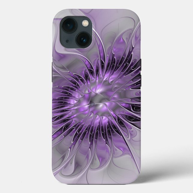 Lavender Flower Dream Modern Abstract Fractal Art Case-Mate iPhone Case (Back)