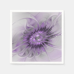 Lavender Flower Dream Modern Abstract Fractal Art Napkin