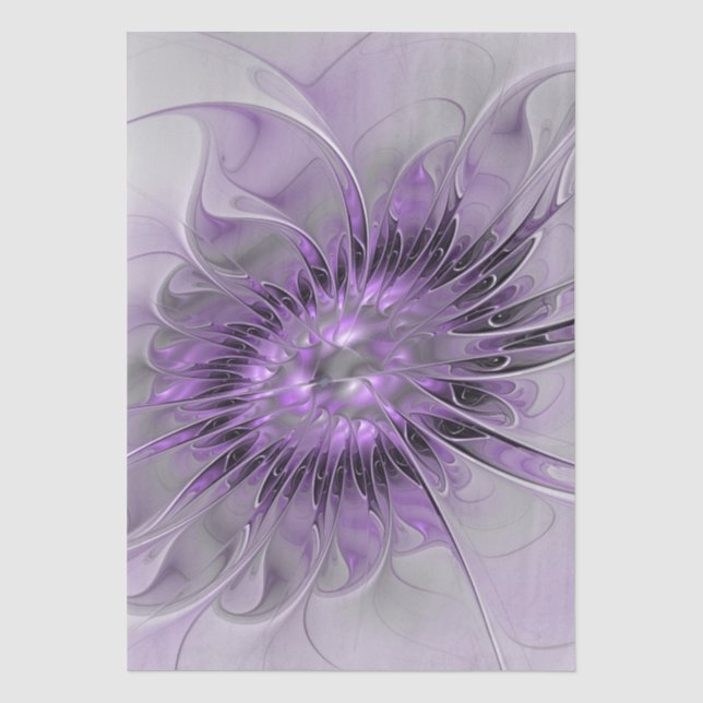 Lavender Flower Dream Modern Abstract Fractal Art Tissue Paper (Front)