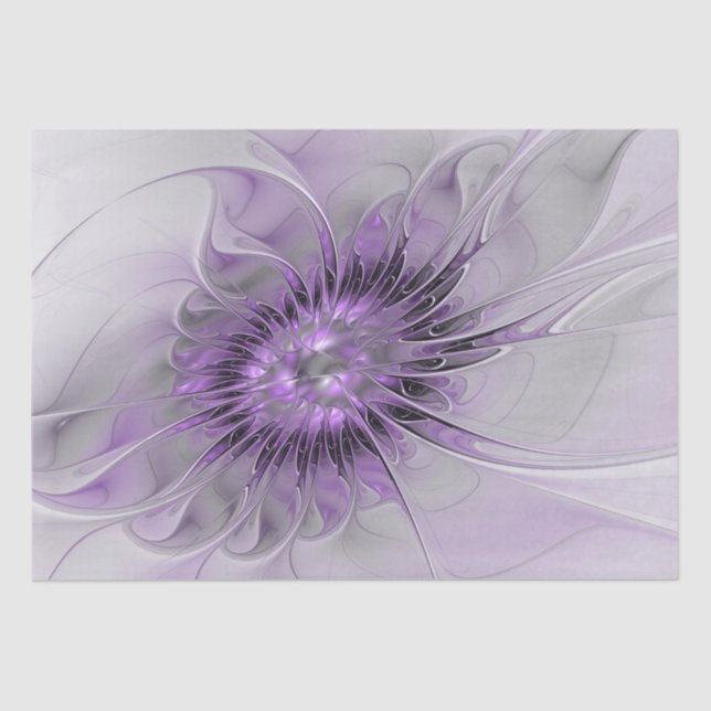 Lavender Flower Dream Modern Abstract Fractal Art Tissue Paper (Front)