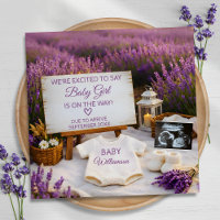 Lavender Flower Field Baby Girl Reveal Pregnancy