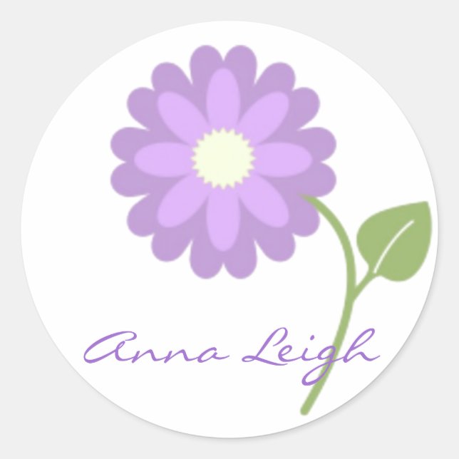 Lavender Flower Personalised Stickers (Front)