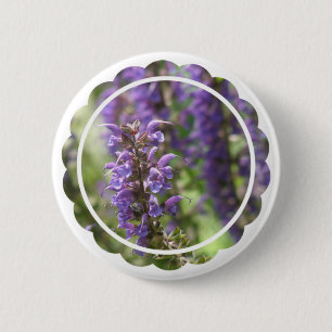 Lavender Flower Round Button