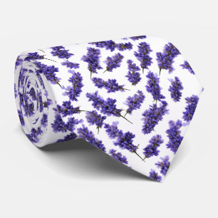 Lavender Flower Seamless Pattern Tie