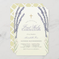 Lavender Flower Sprigs Yellow First Holy Communion