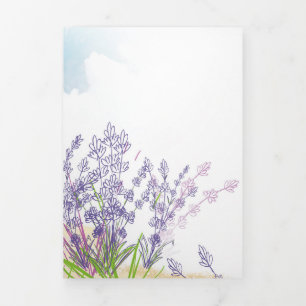 Lavender flower Tri-Fold holiday card