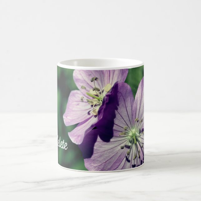Lavender Flower Twins Personalized Coffee Mug (Center)
