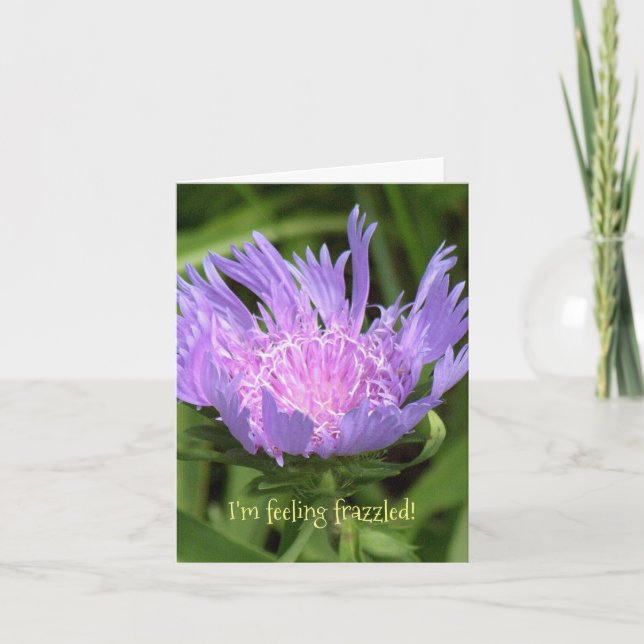 LAVENDER FLOWER WITH FRINGY PETALS/I'M FEELING FRA CARD (Front)