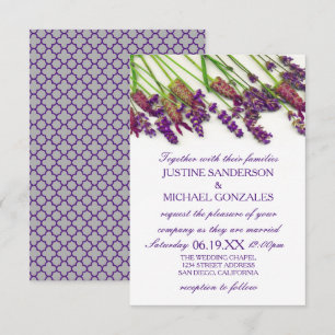 Lavender Flowers - 3X5 Wedding Invitation