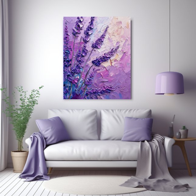 Lavender Flowers Abstract Oil Painting Print (Creator Uploaded)