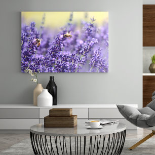 Lavender Flowers and Bees Canvas Print