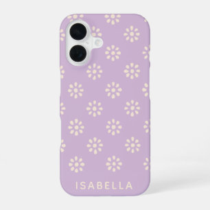 Lavender Flowers Boho Pattern Personalised iPhone 16 Case