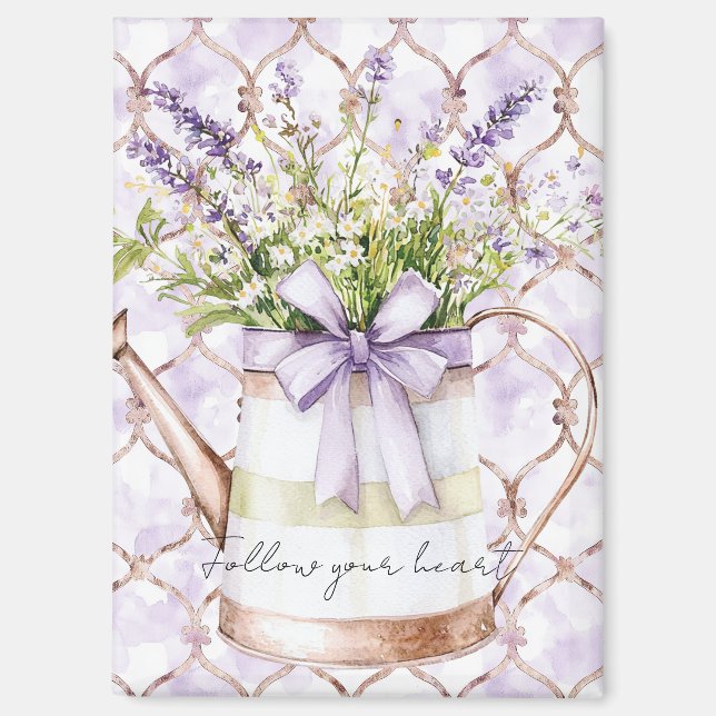 Lavender Flowers Bow   Magnet (Front)