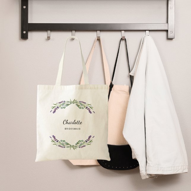 Lavender flowers bridesmaid tote bag (Creator Uploaded)