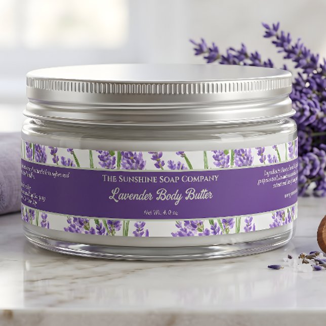Lavender Flowers Cosmetics Jar Label (Creator Uploaded)