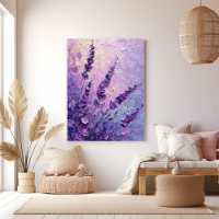 Lavender Flowers Elegant Wall Art for Living Room