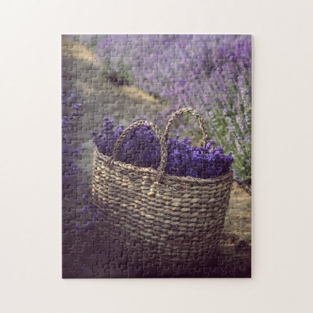 Lavender Flowers Field With Full Bag Of Flowers Jigsaw Puzzle (Vertical)