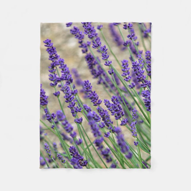 Lavender flowers  fleece blanket (Front)